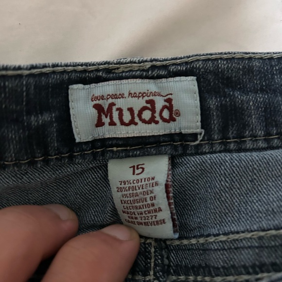 Vintage Y2K Mudd Jeans Stretch Size 15 Big Girls Youth Blue Denim Retro - Picture 3 of 5